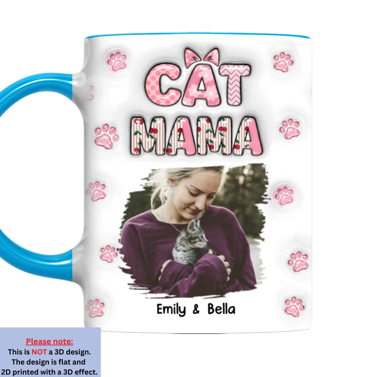 Cherry On Top Of Cats Photo - Personalized Custom 3D Inflated Effect Accent Mug - Image 6