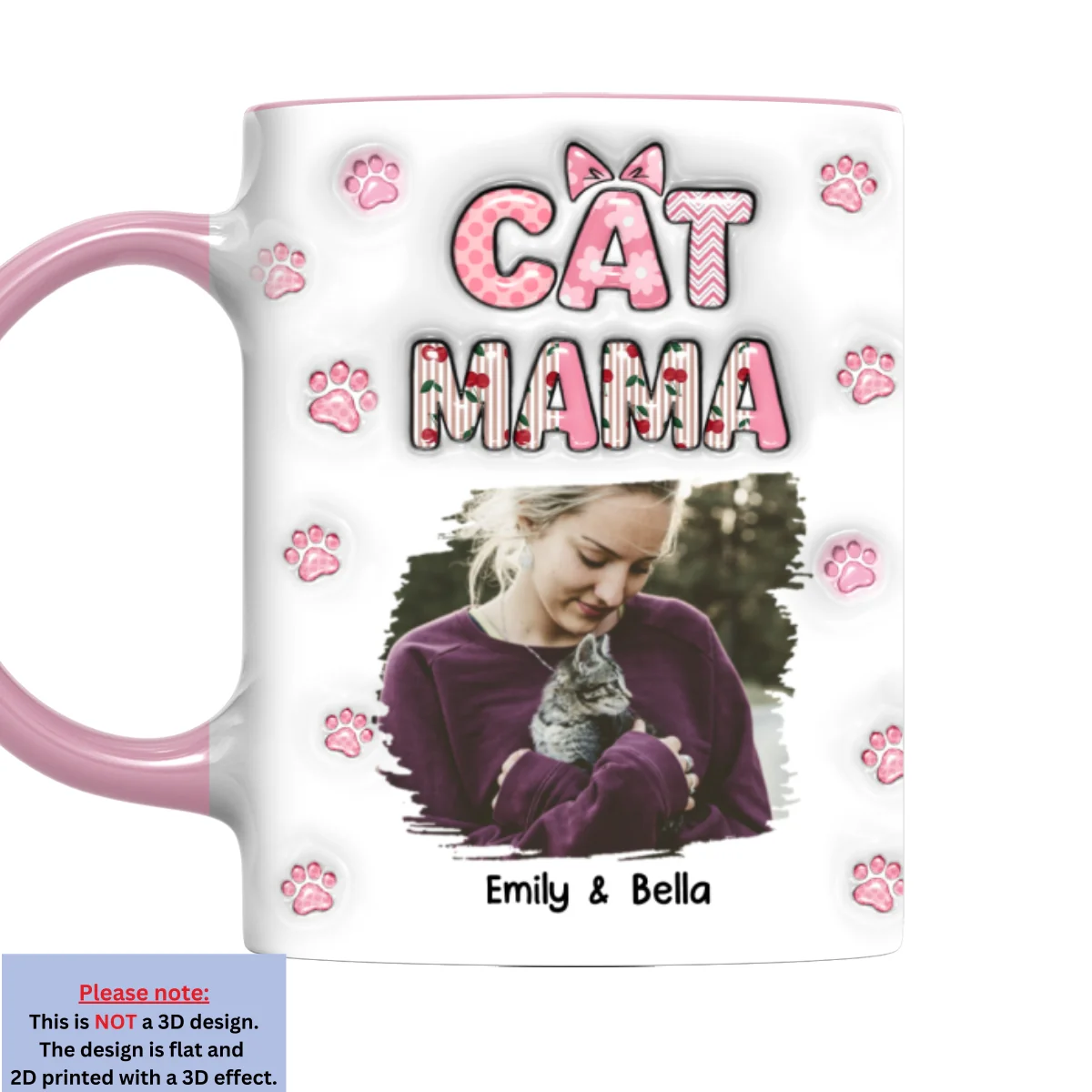 Cherry On Top Of Cats Photo - Personalized Custom 3D Inflated Effect Accent Mug - Image 7