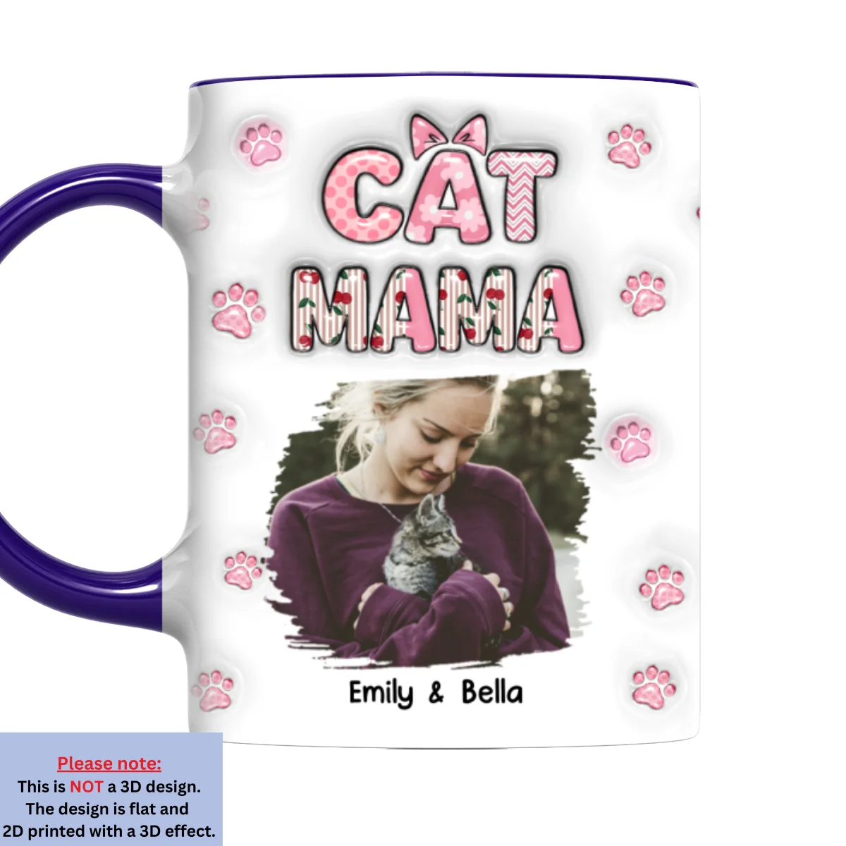 Cherry On Top Of Cats Photo - Personalized Custom 3D Inflated Effect Accent Mug - Image 8