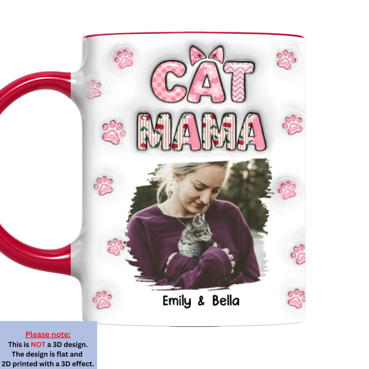Cherry On Top Of Cats Photo - Personalized Custom 3D Inflated Effect Accent Mug - Image 9