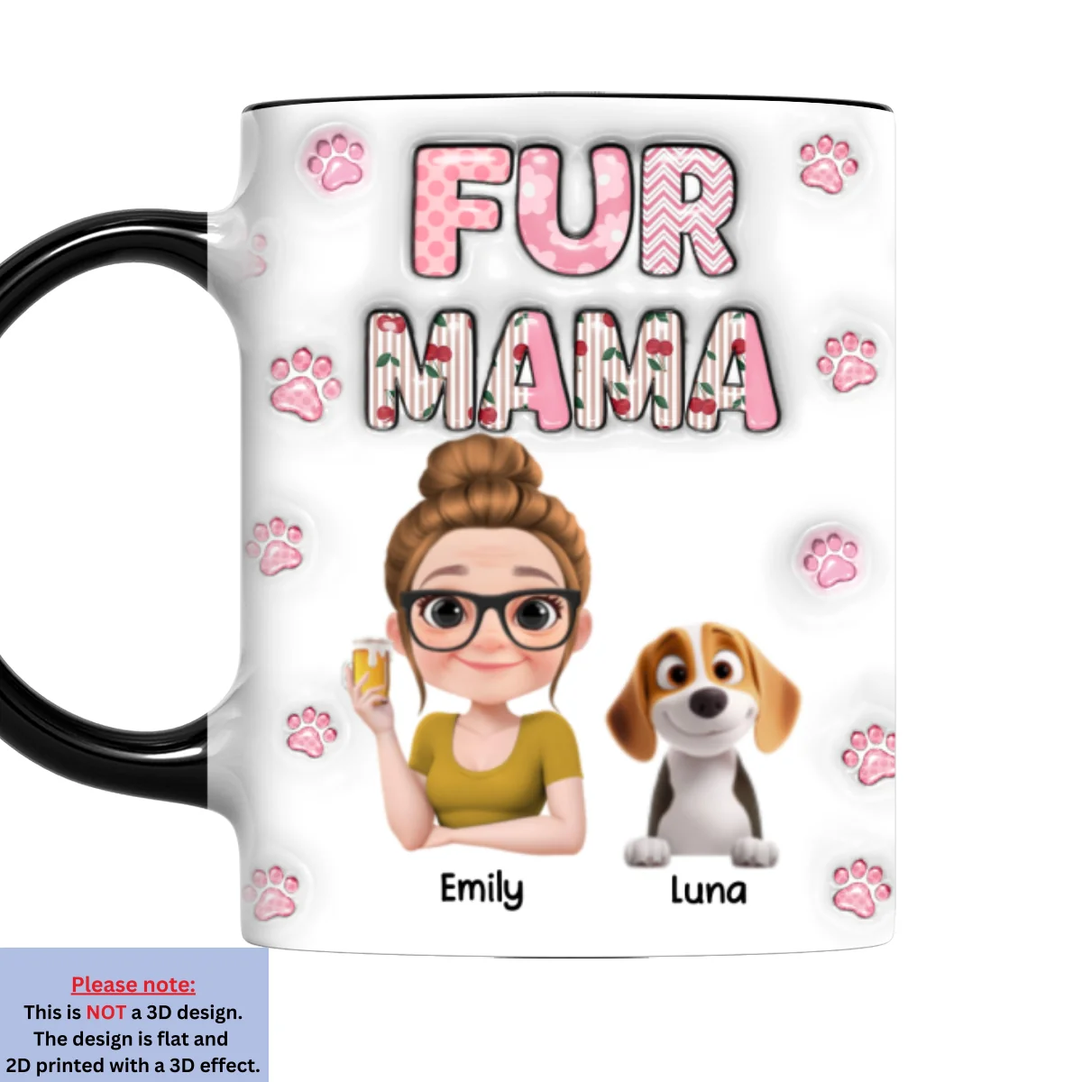 Cherry On Top Of Us - Personalized Custom 3D Inflated Effect Accent Mug - Image 5