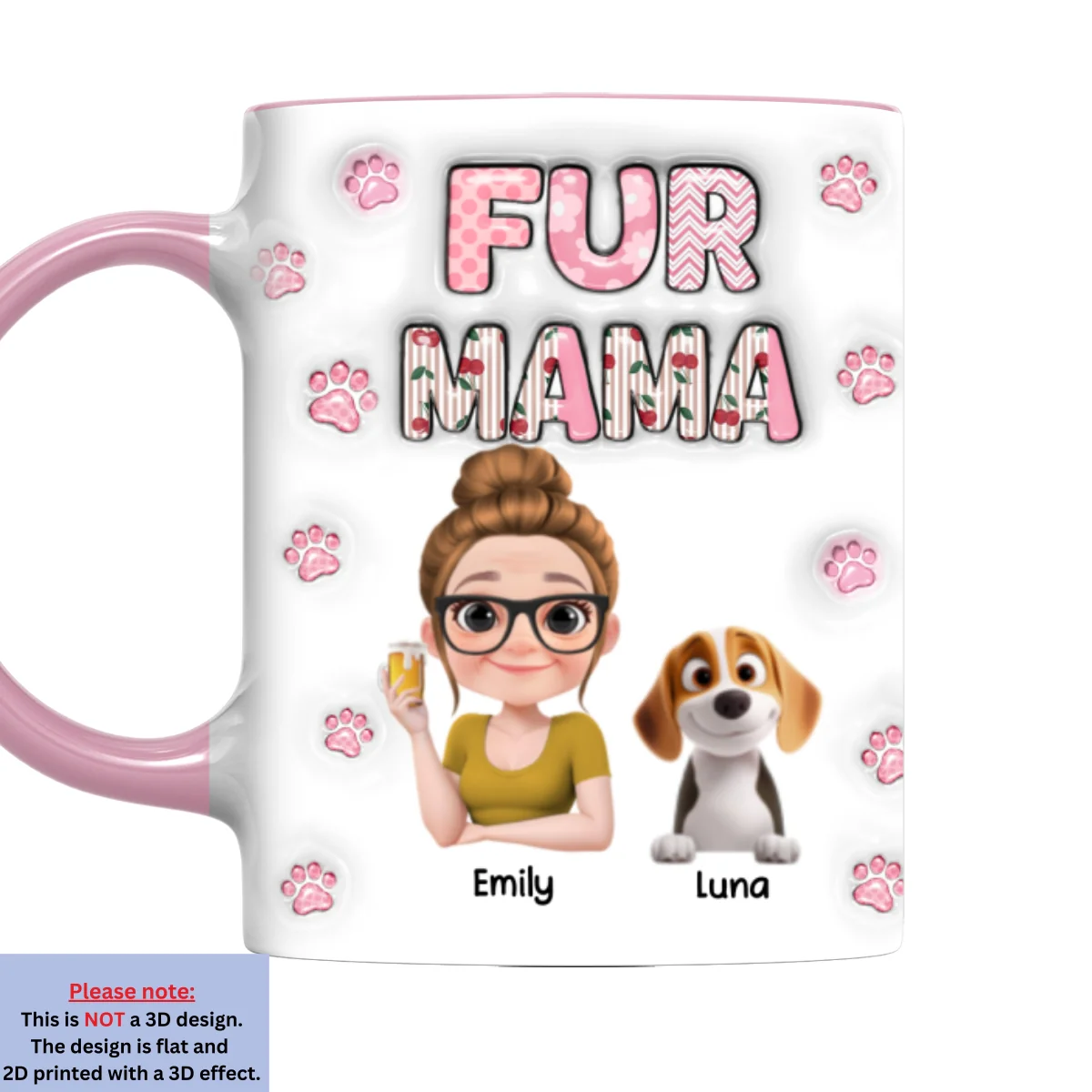 Cherry On Top Of Us - Personalized Custom 3D Inflated Effect Accent Mug - Image 7