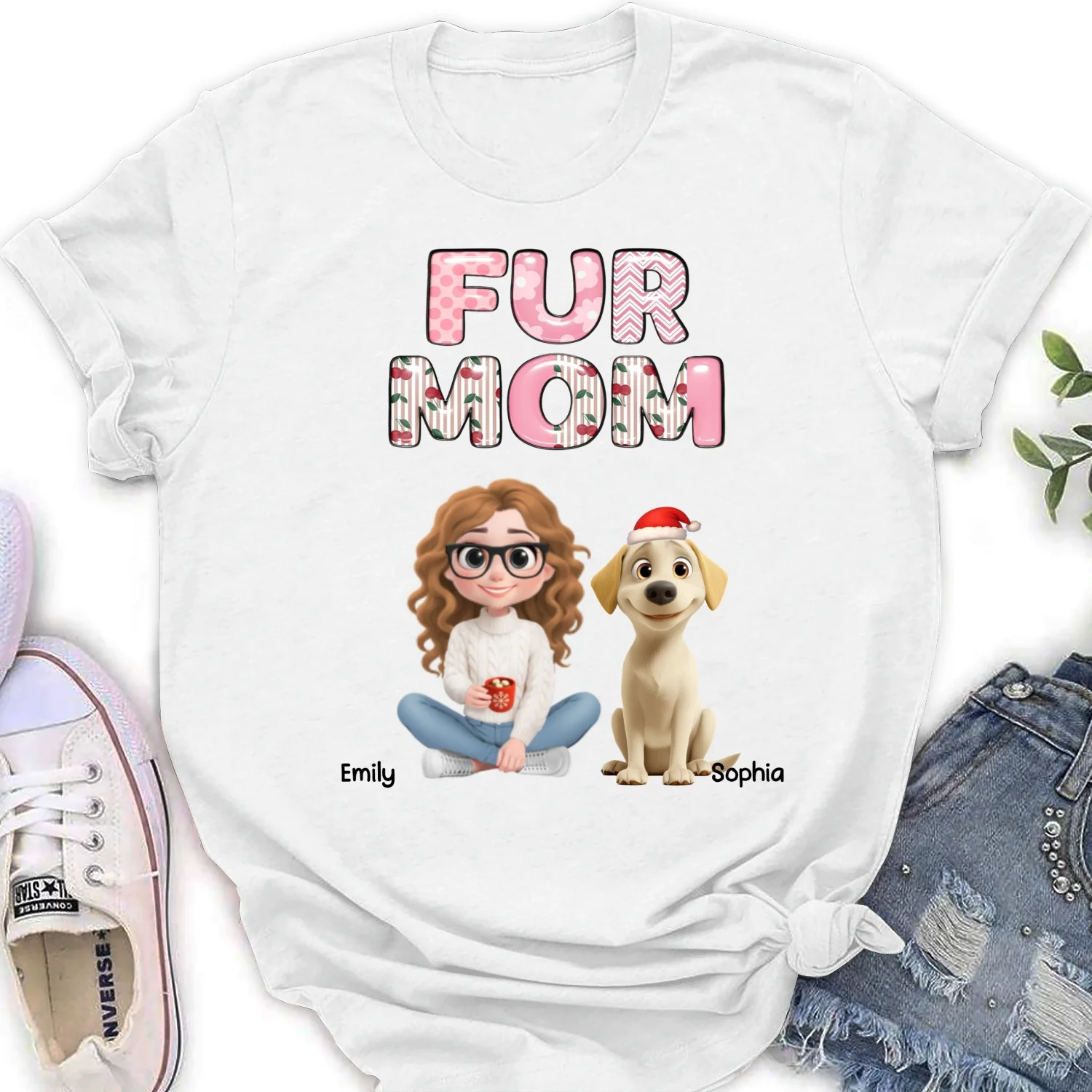 Cherry On Top Of Us - Personalized Custom Women's T-shirt - Image 4