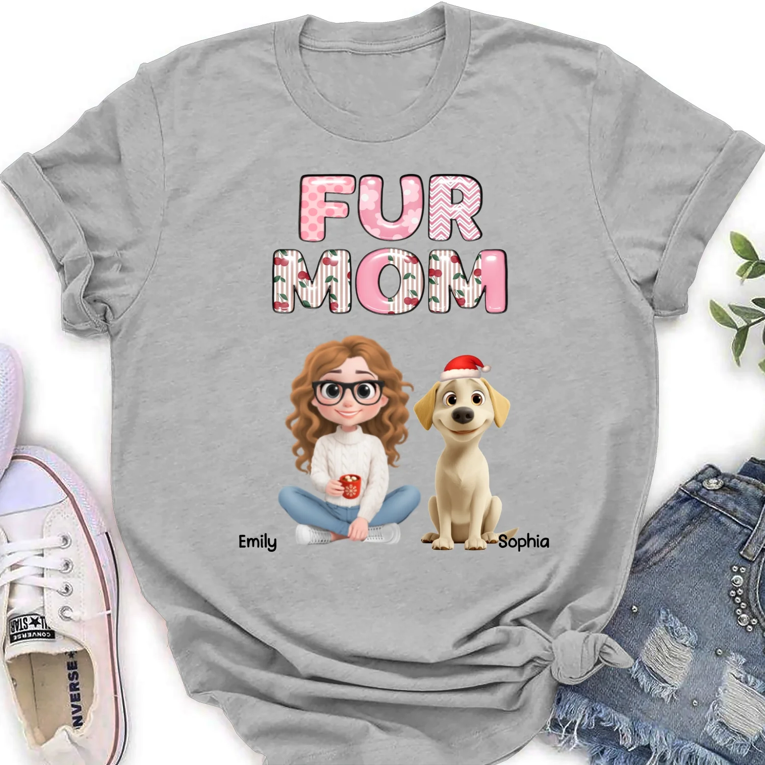 Cherry On Top Of Us - Personalized Custom Women's T-shirt - Image 5