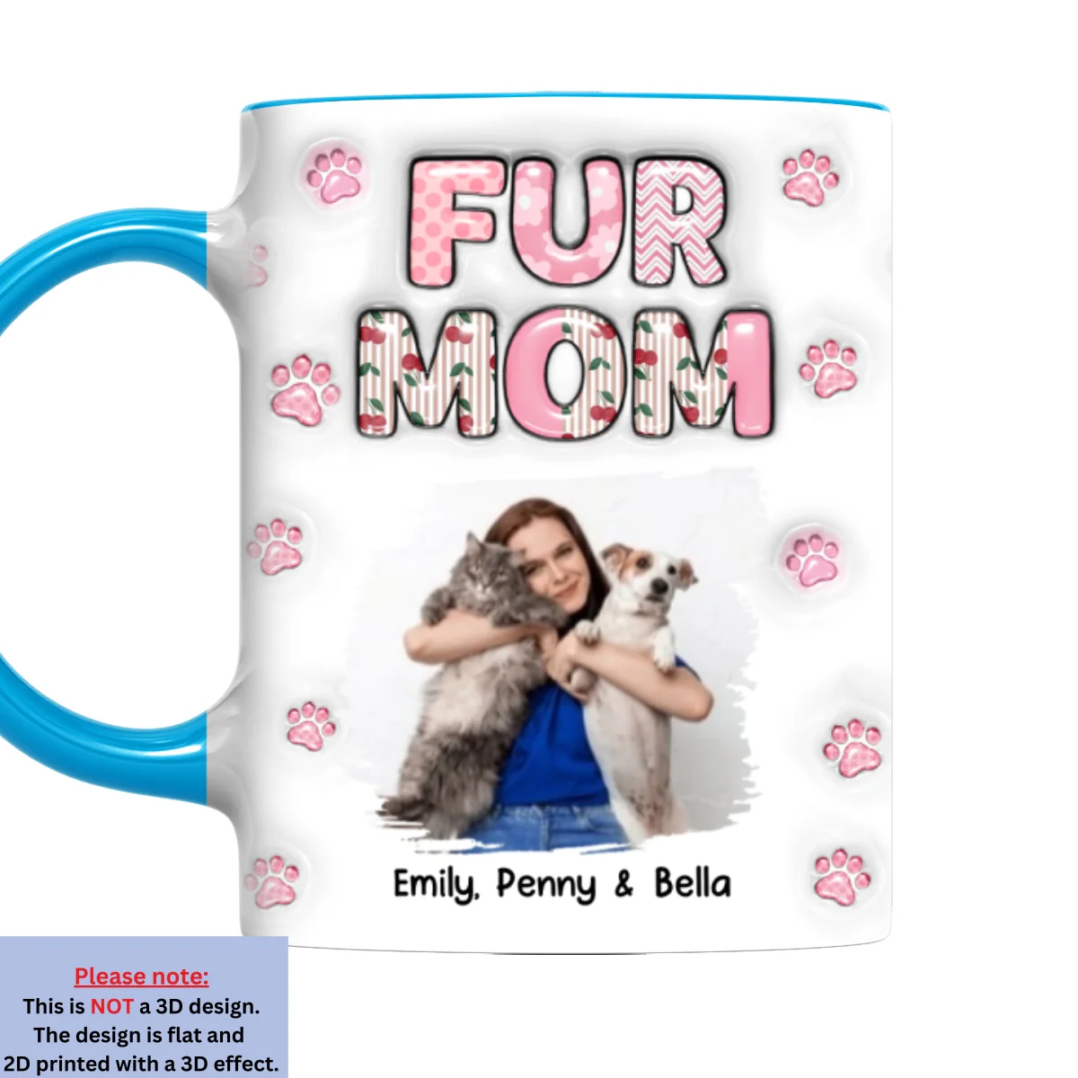 Cherry On Top Of Us Photo - Personalized Custom 3D Inflated Effect Accent Mug - Image 5