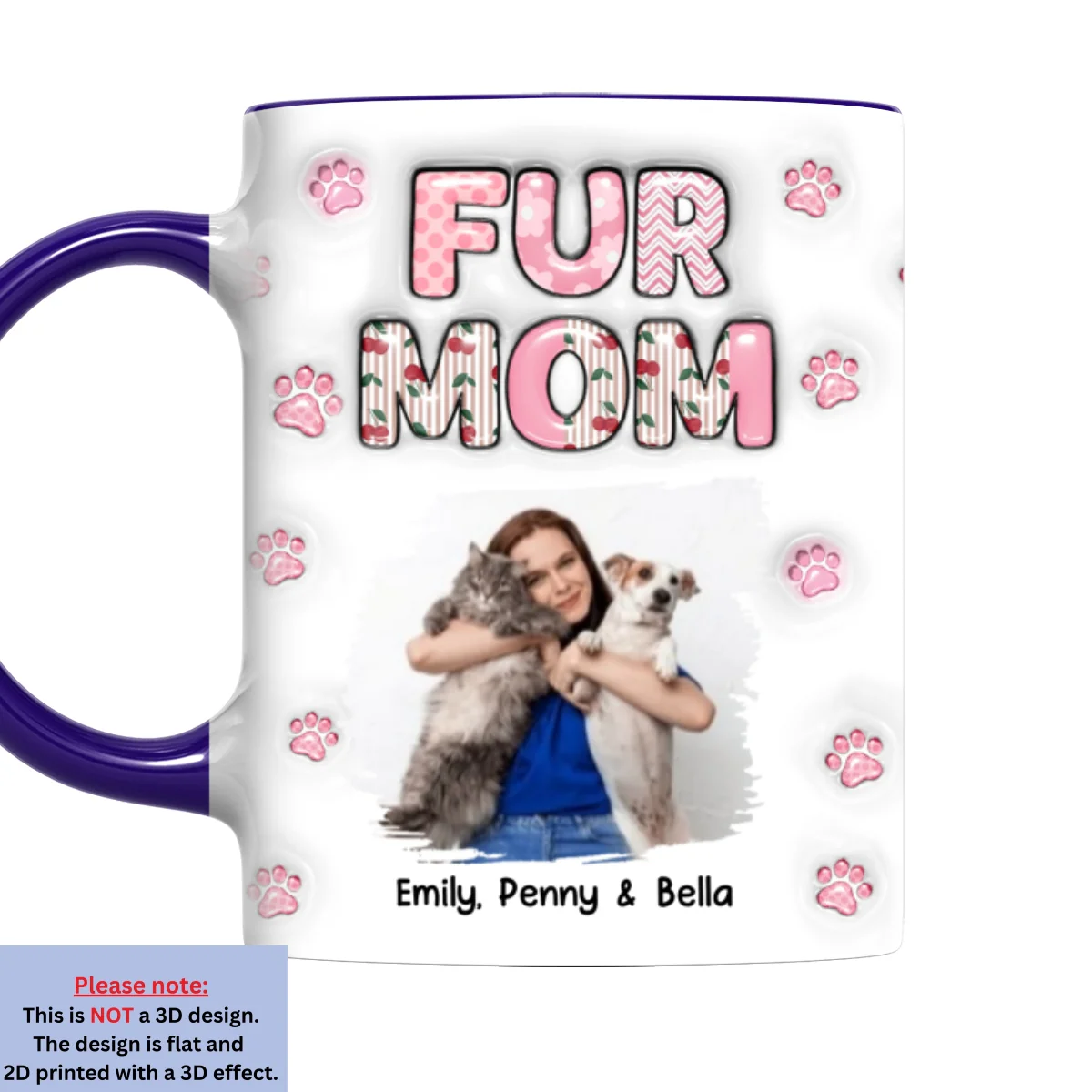 Cherry On Top Of Us Photo - Personalized Custom 3D Inflated Effect Accent Mug - Image 7