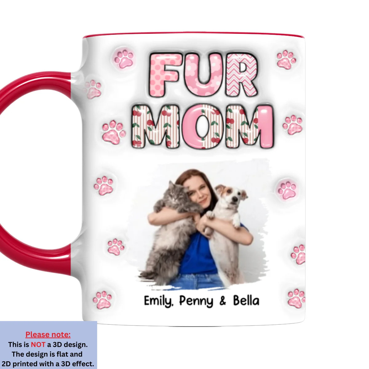 Cherry On Top Of Us Photo - Personalized Custom 3D Inflated Effect Accent Mug - Image 8