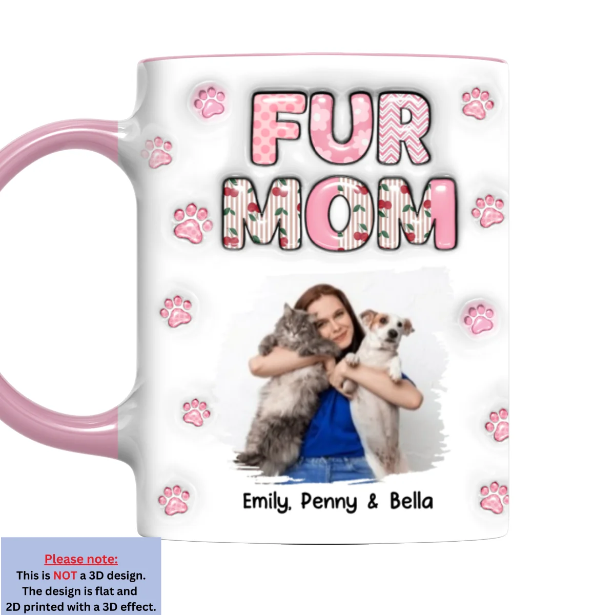 Cherry On Top Of Us Photo - Personalized Custom 3D Inflated Effect Accent Mug - Image 9