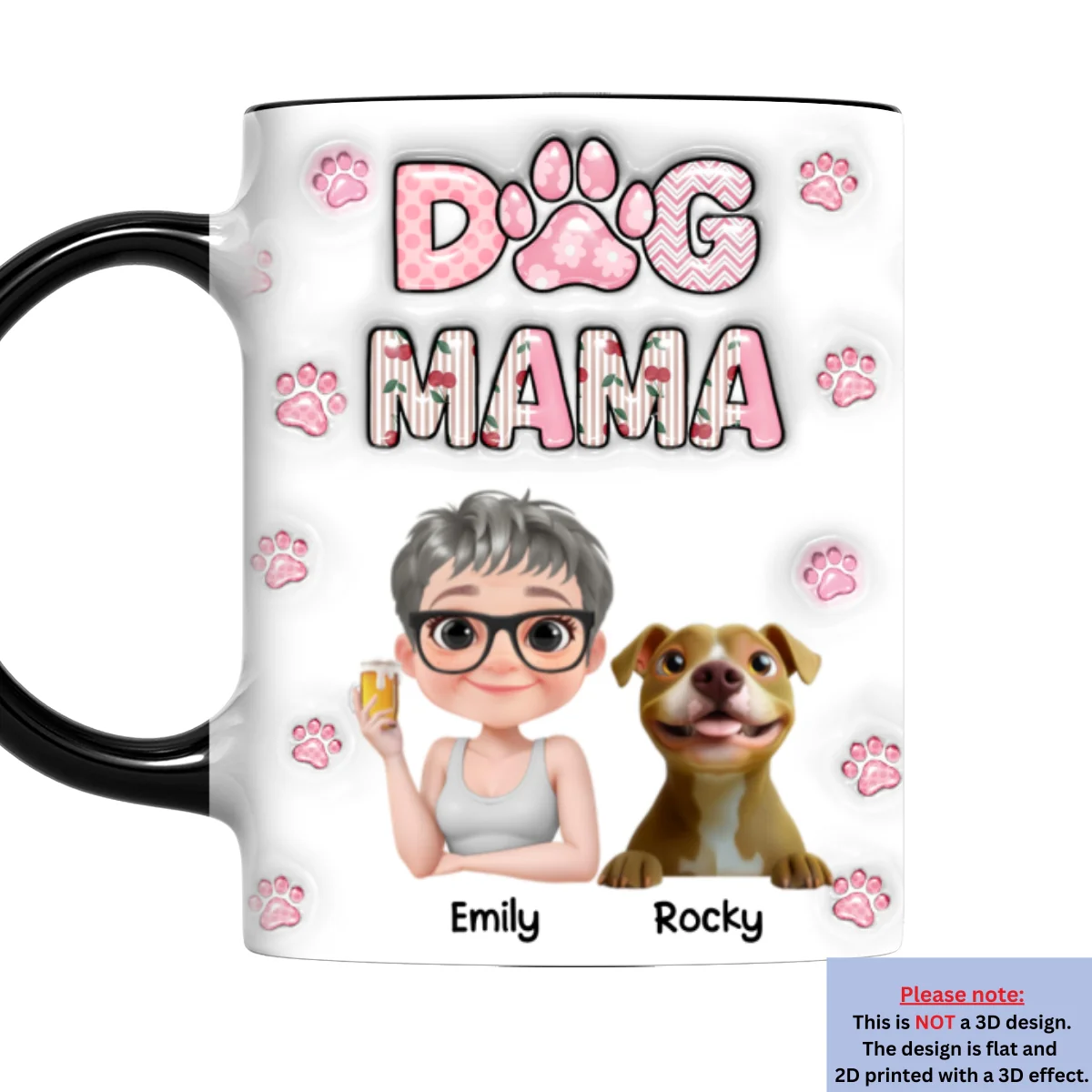 Cherry On Top - Personalized Custom 3D Inflated Effect Accent Mug - Image 4