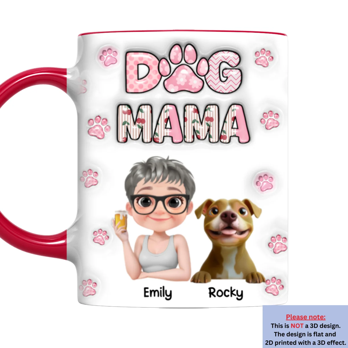 Cherry On Top - Personalized Custom 3D Inflated Effect Accent Mug - Image 7