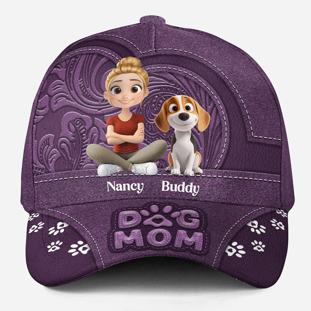 Chibi Cartoon Dog Mom - Personalized Custom Classic Cap