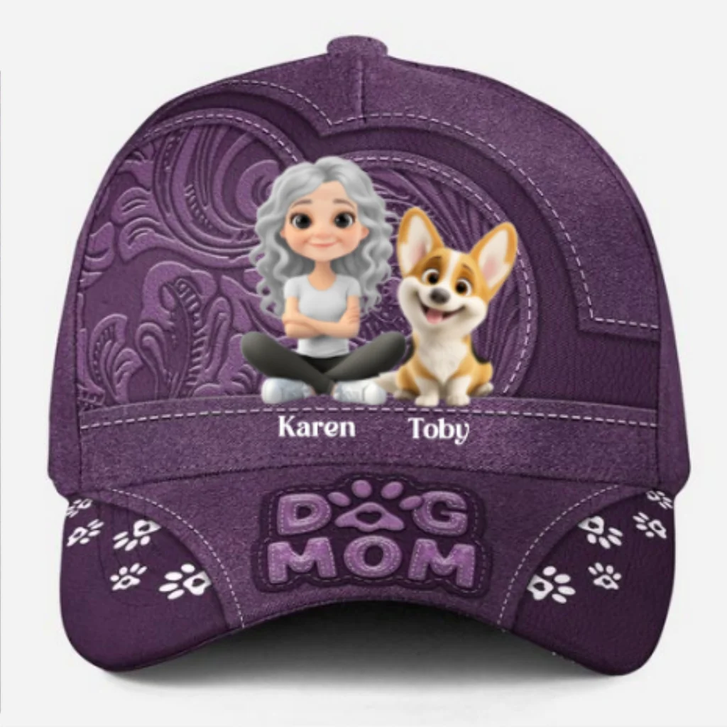 Chibi Cartoon Dog Mom - Personalized Custom Classic Cap - Image 10