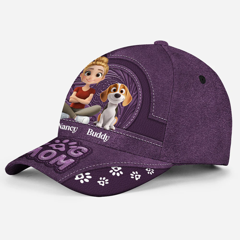 Chibi Cartoon Dog Mom - Personalized Custom Classic Cap - Image 2