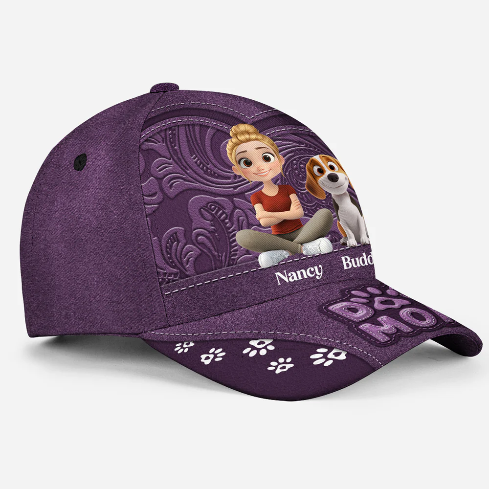 Chibi Cartoon Dog Mom - Personalized Custom Classic Cap - Image 3