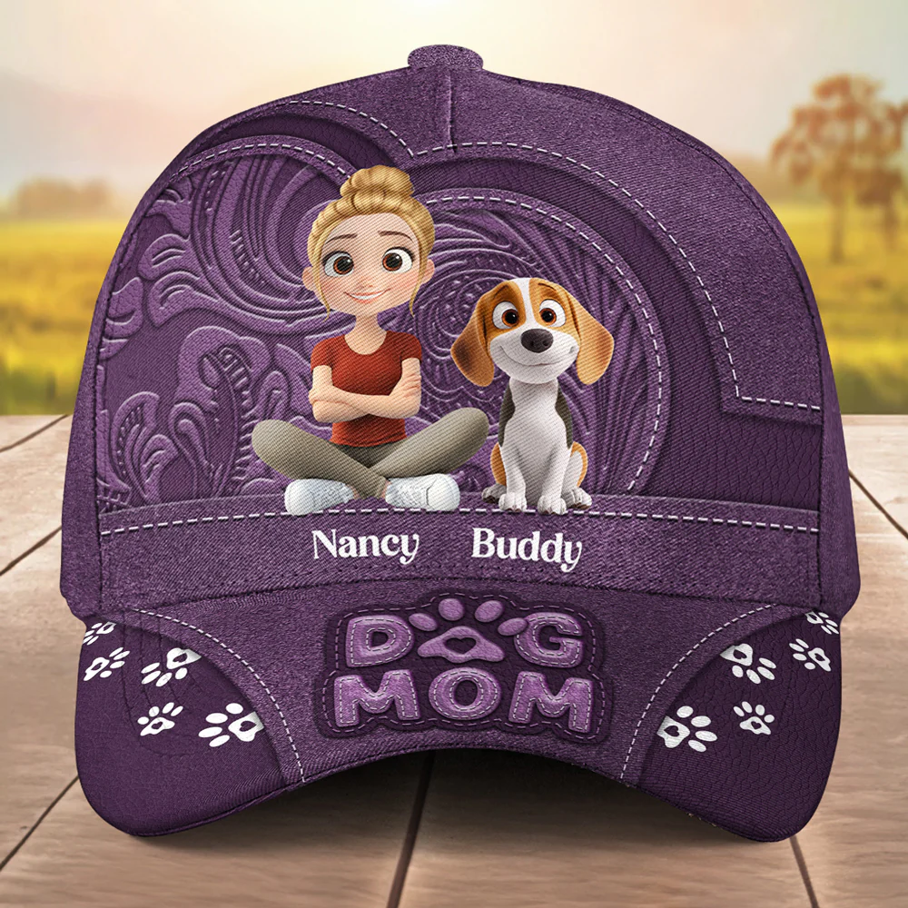 Chibi Cartoon Dog Mom - Personalized Custom Classic Cap - Image 4