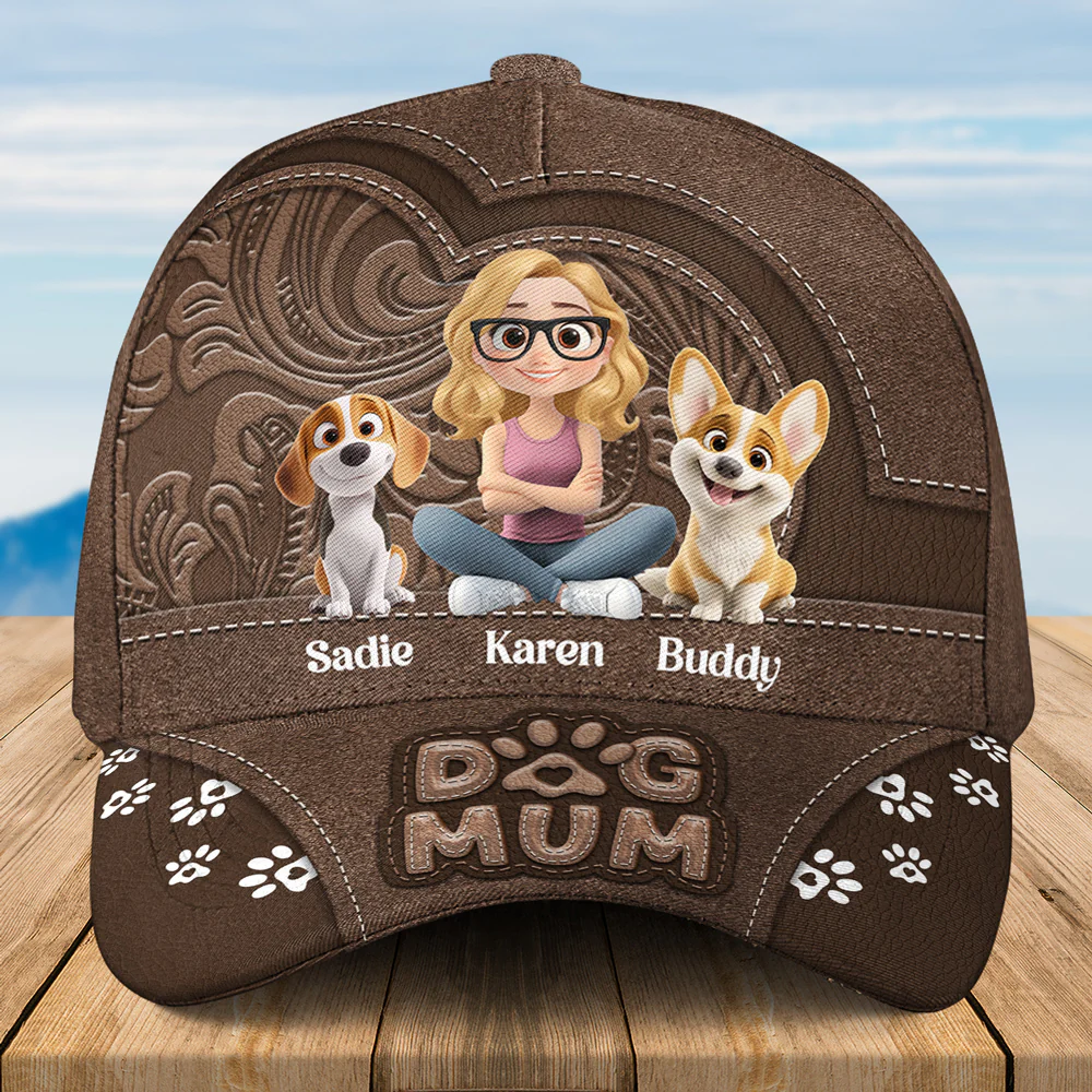 Chibi Cartoon Dog Mom - Personalized Custom Classic Cap - Image 5