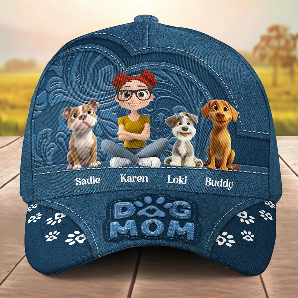 Chibi Cartoon Dog Mom - Personalized Custom Classic Cap - Image 6