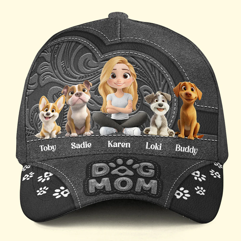 Chibi Cartoon Dog Mom - Personalized Custom Classic Cap - Image 7