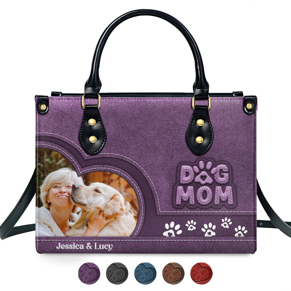 Chibi Cartoon Dog Mom Ver Photo - Personalized Custom Leather Bag