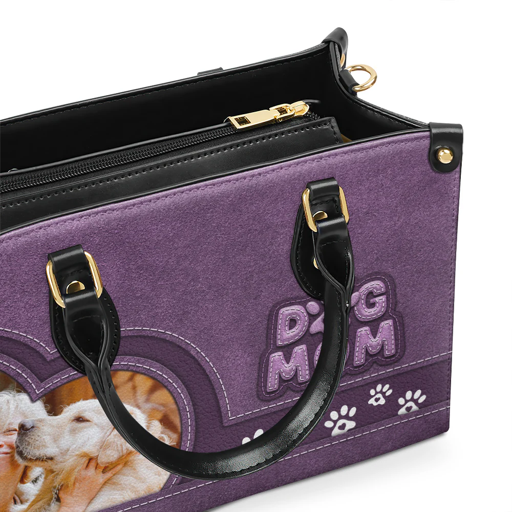 Chibi Cartoon Dog Mom Ver Photo - Personalized Custom Leather Bag - Image 4