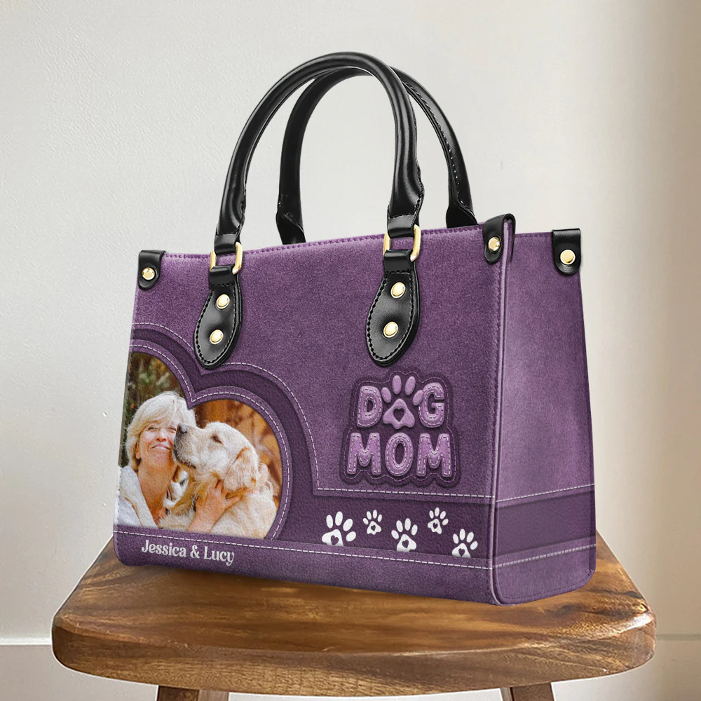 Chibi Cartoon Dog Mom Ver Photo - Personalized Custom Leather Bag - Image 5