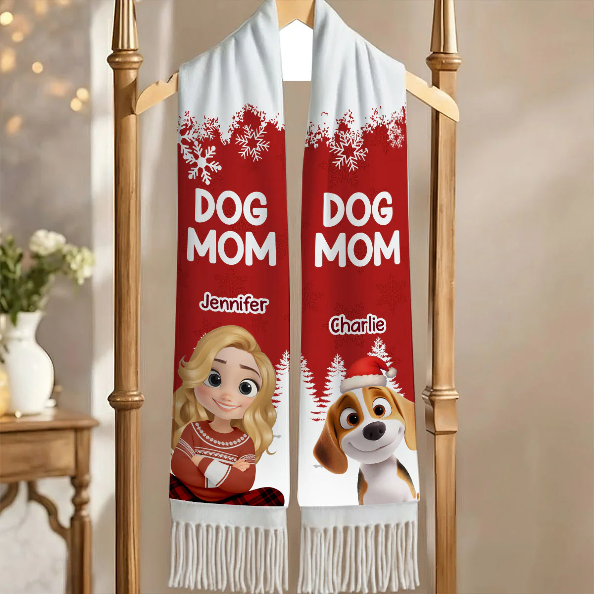 Christmas 2025 Dog Mom - Personalized Custom Scarf