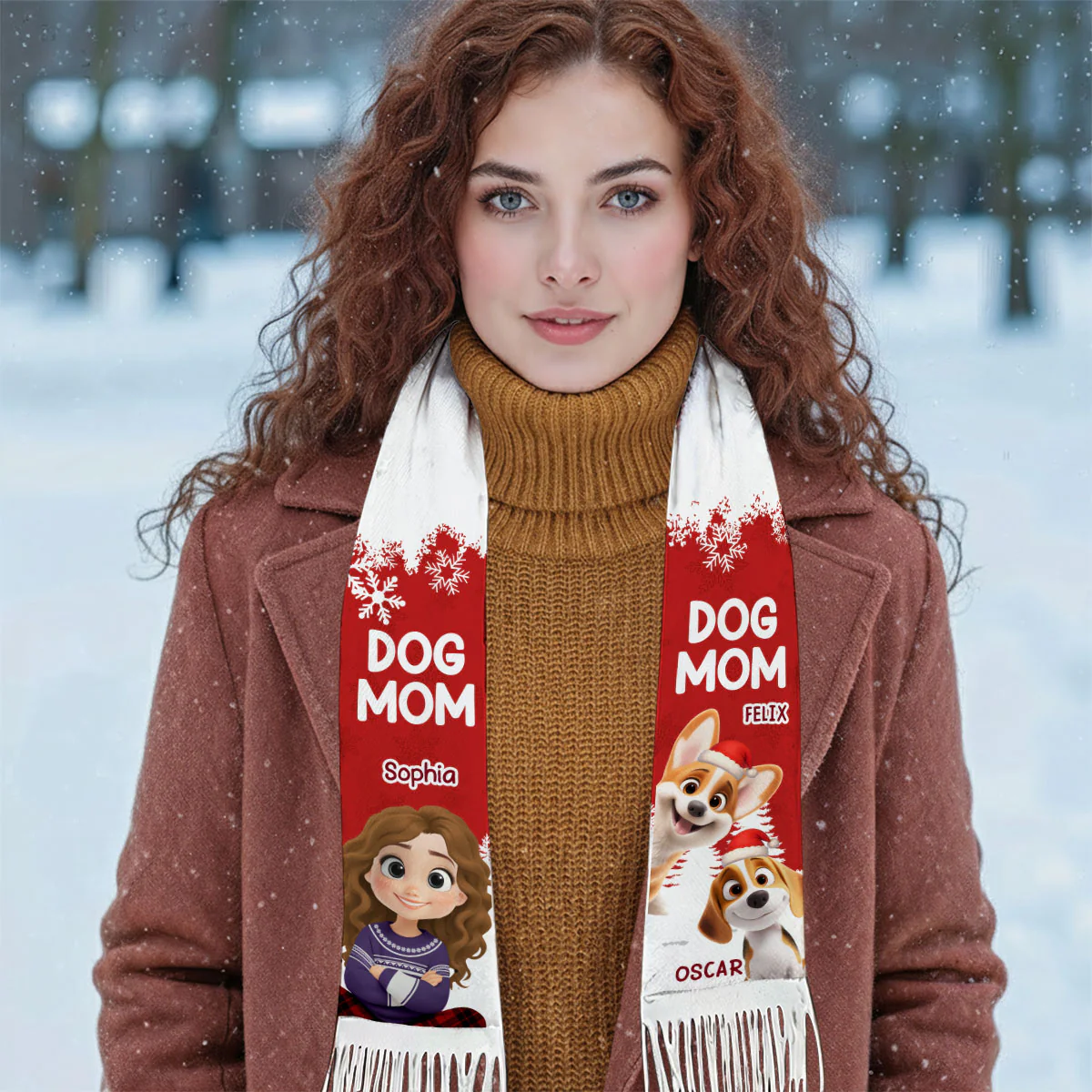 Christmas 2025 Dog Mom - Personalized Custom Scarf - Image 2