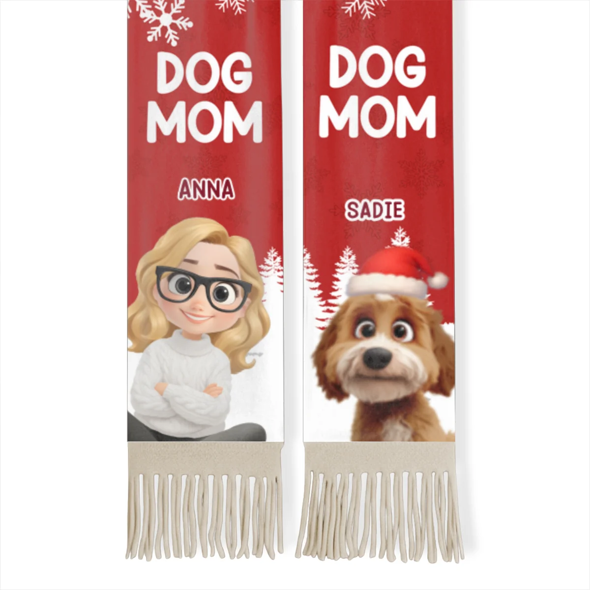 Christmas 2025 Dog Mom - Personalized Custom Scarf - Image 8