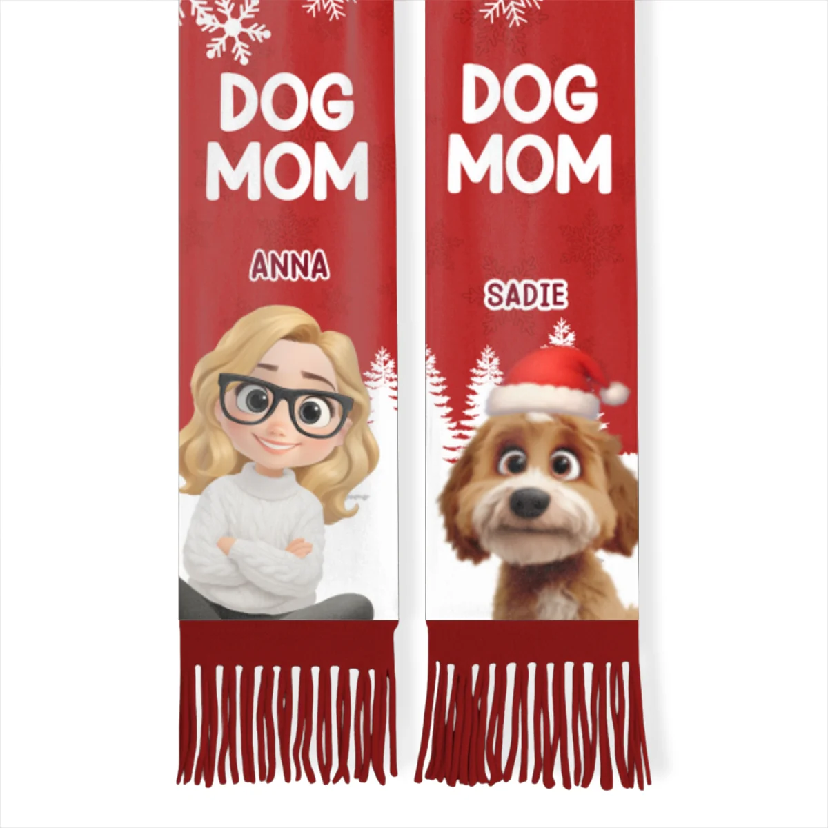 Christmas 2025 Dog Mom - Personalized Custom Scarf - Image 9