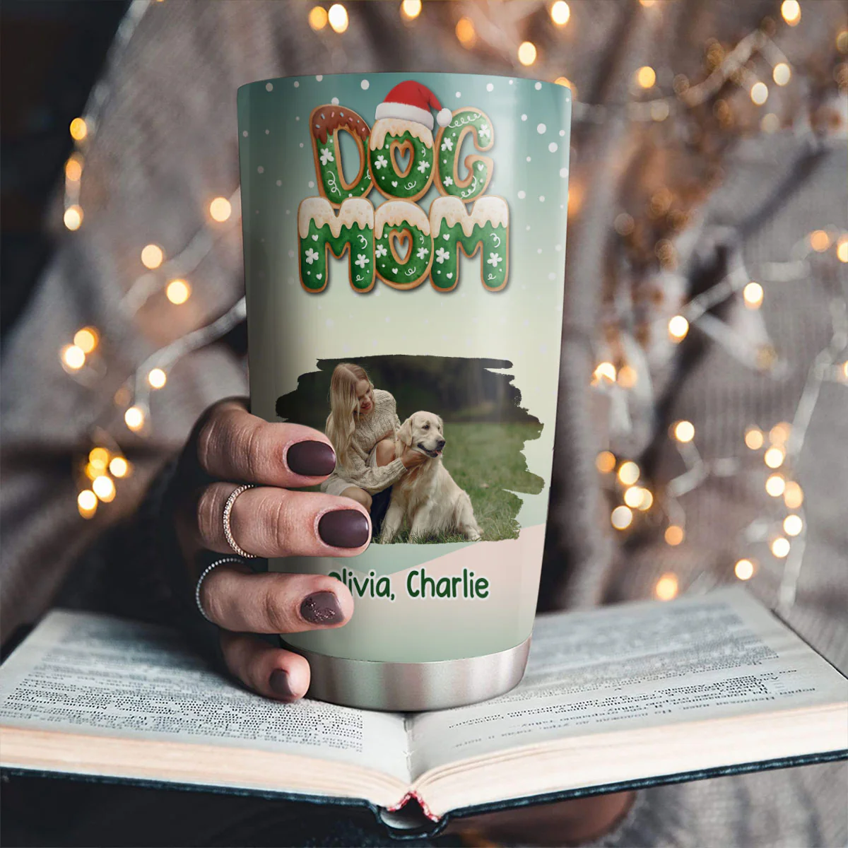 Christmas Cookie Photo - Personalized Custom 3D Inflated Effect Tumbler - Image 2