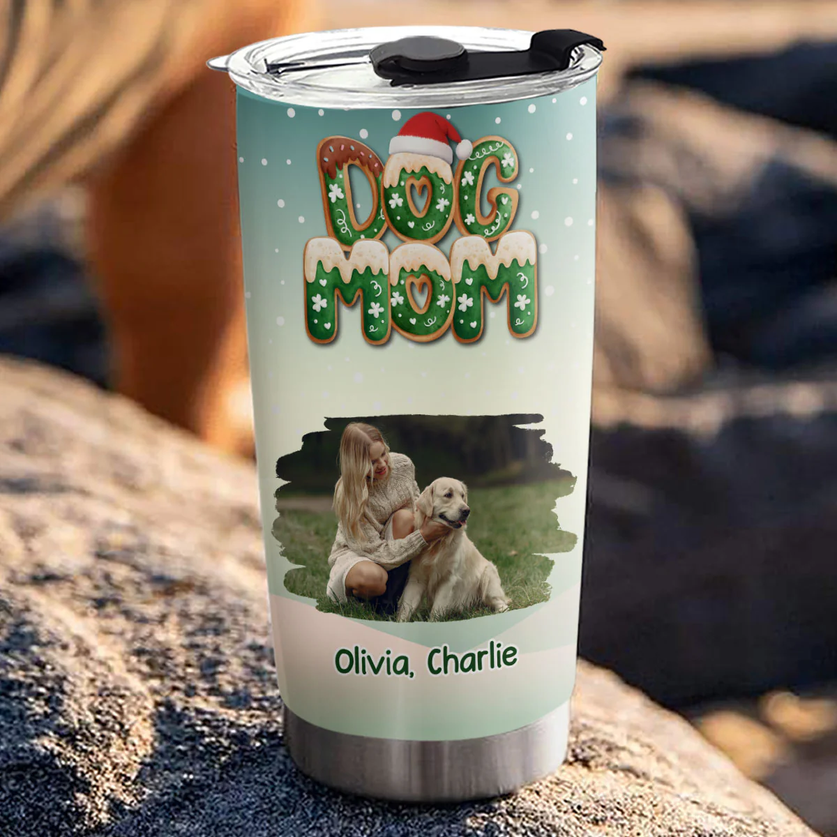 Christmas Cookie Photo - Personalized Custom 3D Inflated Effect Tumbler - Image 3