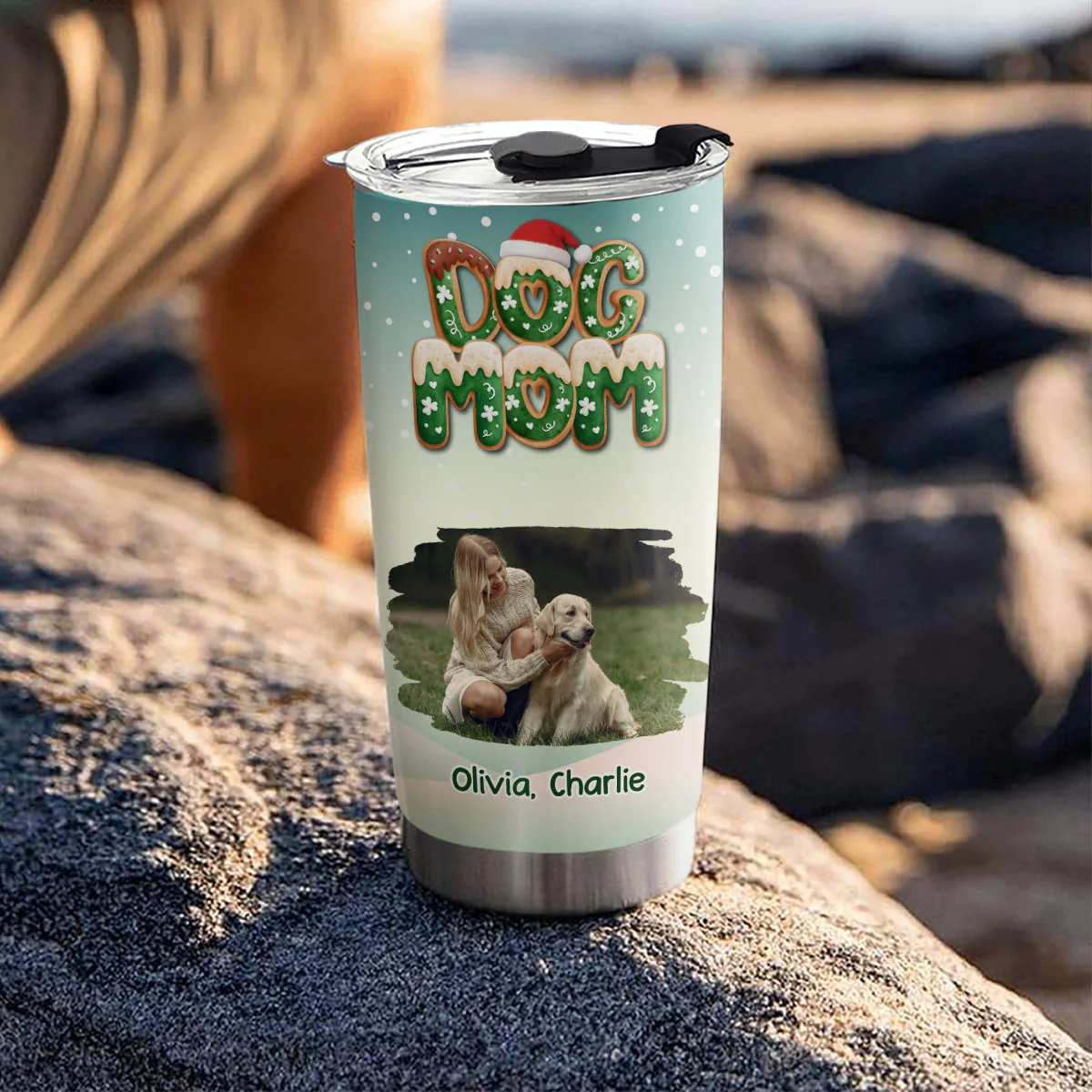 Christmas Cookie Photo - Personalized Custom 3D Inflated Effect Tumbler - Image 4
