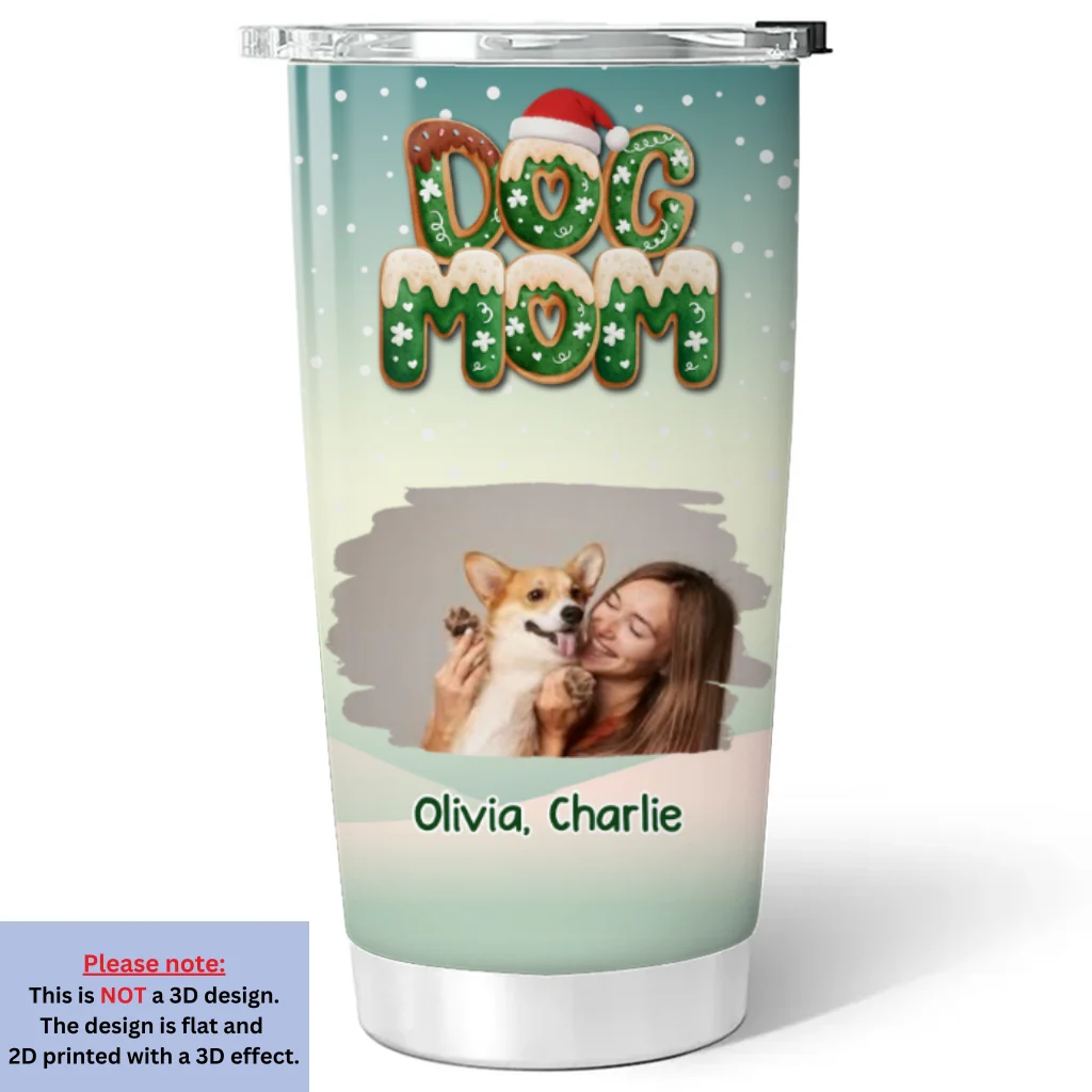 Christmas Cookie Photo - Personalized Custom 3D Inflated Effect Tumbler - Image 6