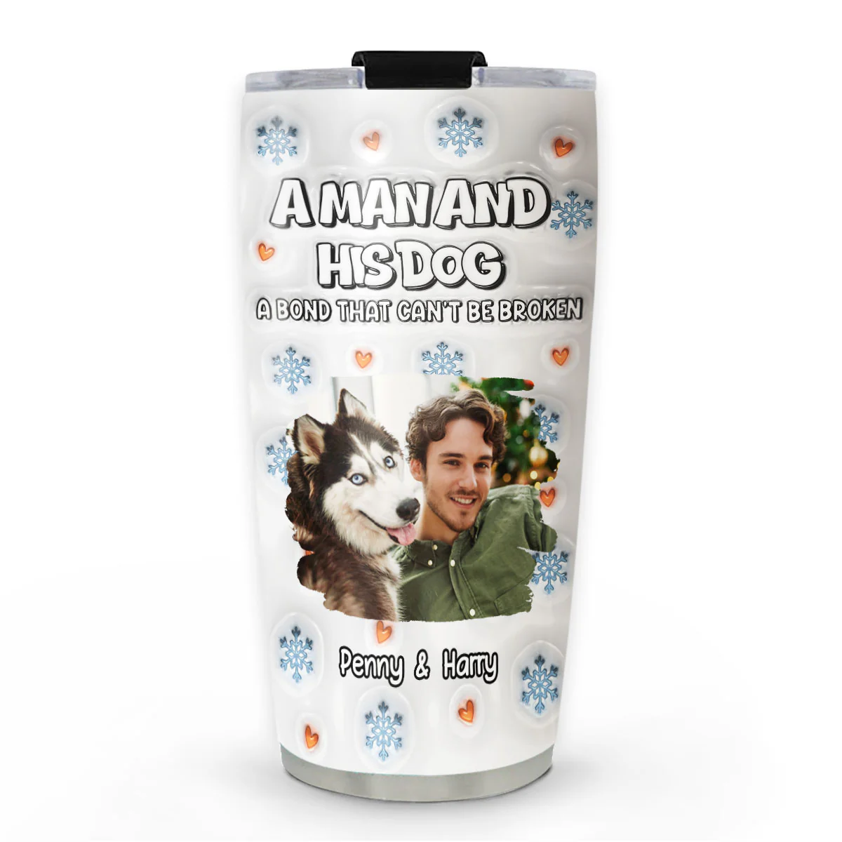 Christmas Day With Dog Dad Ver Photo 2 - Personalized Custom 3D Inflated Effect Tumbler