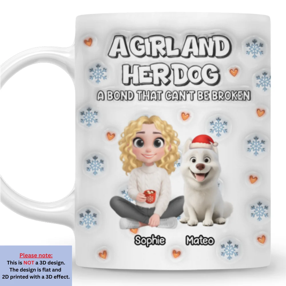 Christmas Day With Dog Mom Ver 2 - Personalized Custom 3D Inflated Effect Mug - Image 7