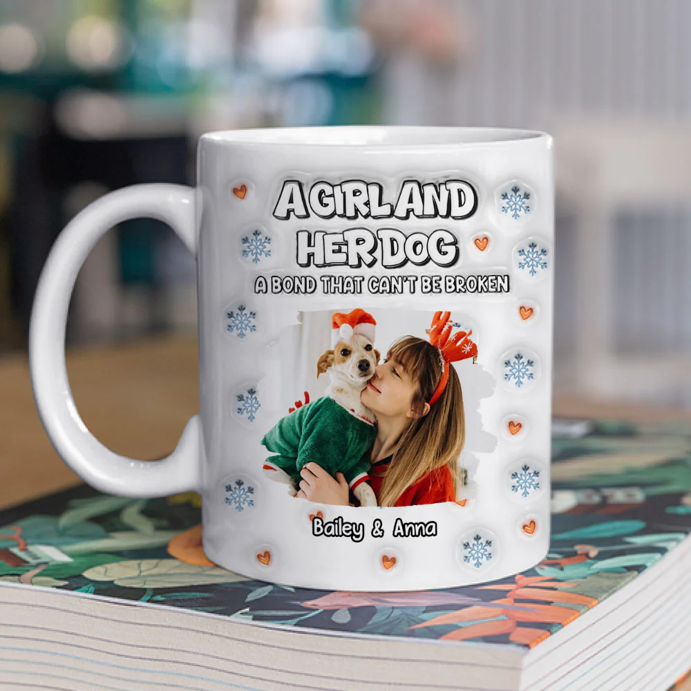 Christmas Day With Dog Mom Ver Photo 2 - Personalized Custom 3D Inflated Effect Mug - Image 2