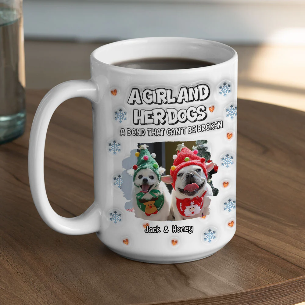 Christmas Day With Dog Mom Ver Photo 2 - Personalized Custom 3D Inflated Effect Mug - Image 4
