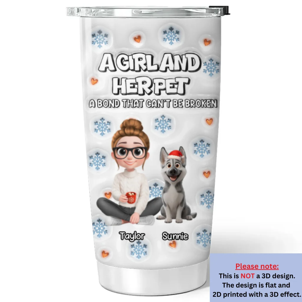 Christmas Day With Fur Mom Ver 2 - Personalized Custom 3D Inflated Effect Tumbler - Image 5