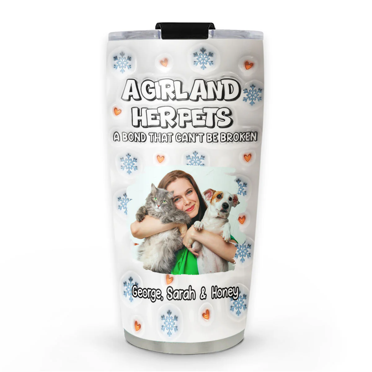Christmas Day With Fur Mom Ver 2 Photo - Personalized Custom 3D Inflated Effect Tumbler