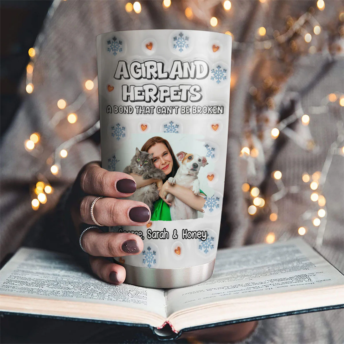 Christmas Day With Fur Mom Ver 2 Photo - Personalized Custom 3D Inflated Effect Tumbler - Image 2