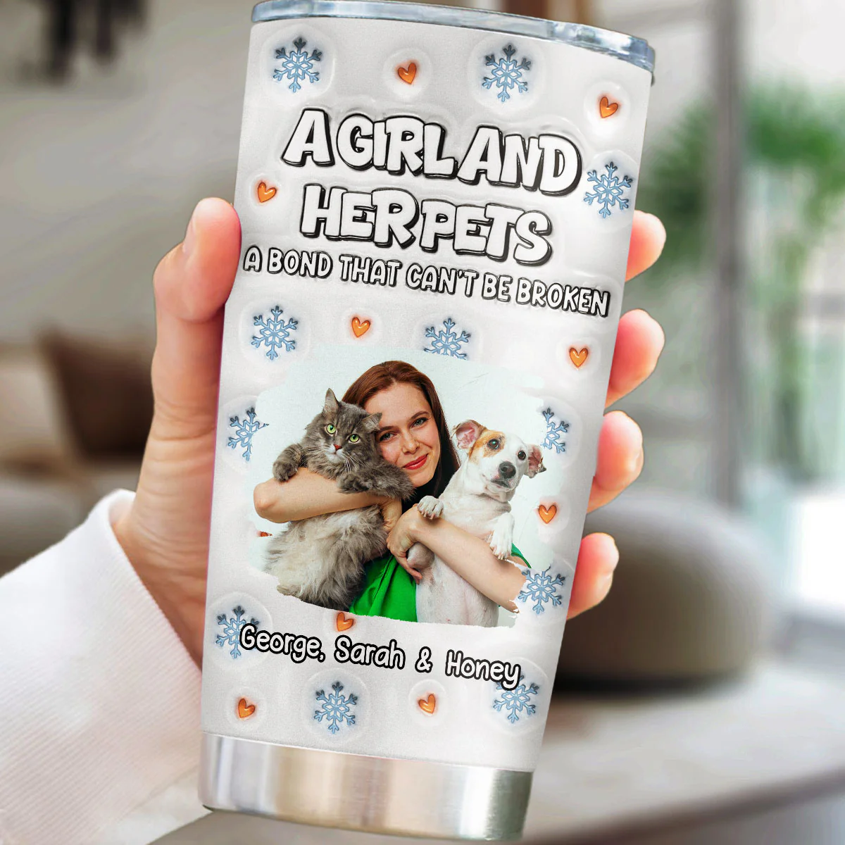 Christmas Day With Fur Mom Ver 2 Photo - Personalized Custom 3D Inflated Effect Tumbler - Image 4