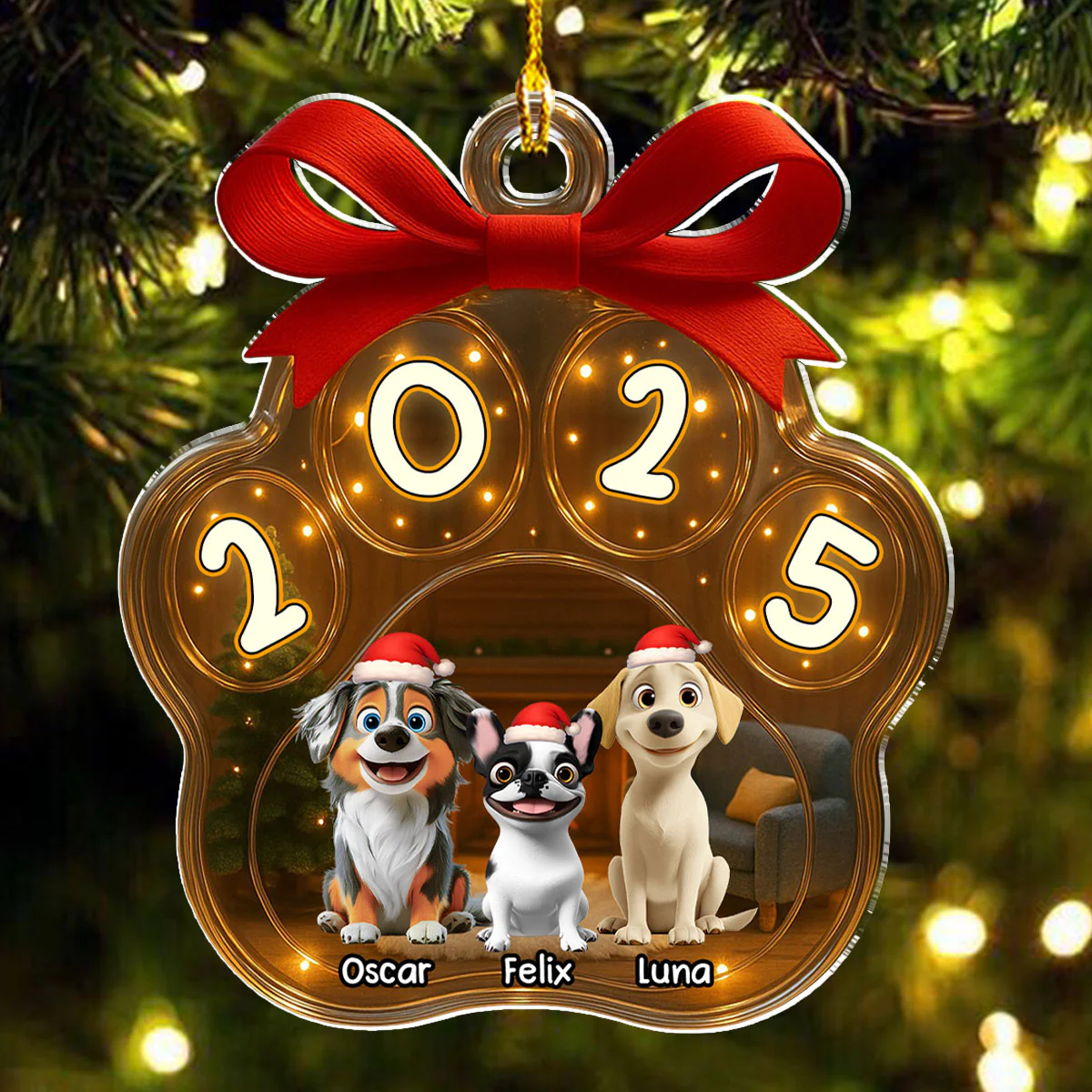 Christmas Gift - Personalized Custom 3D Inflated Effect Acrylic Ornament - Image 2