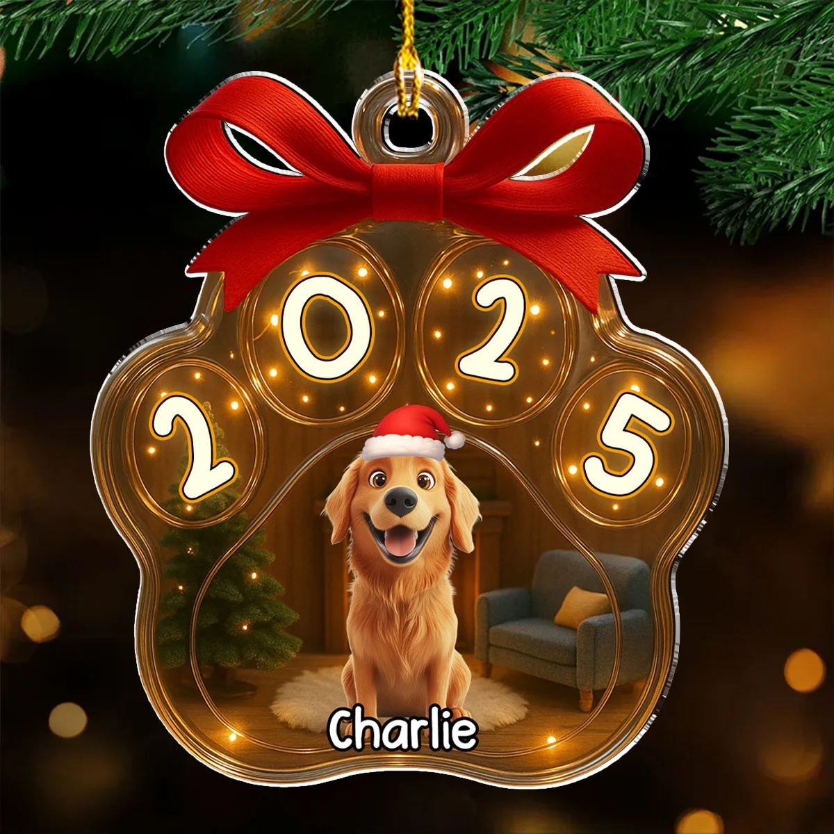 Christmas Gift - Personalized Custom 3D Inflated Effect Acrylic Ornament - Image 4
