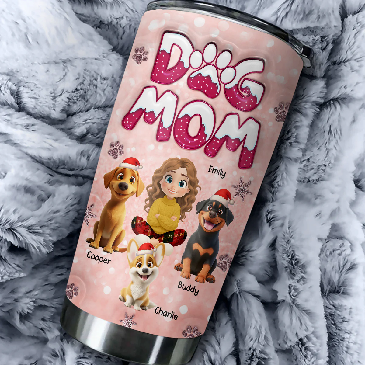 Christmas Is Coming To Paw - Personalized Custom 3D Inflated Effect Tumbler - Image 3