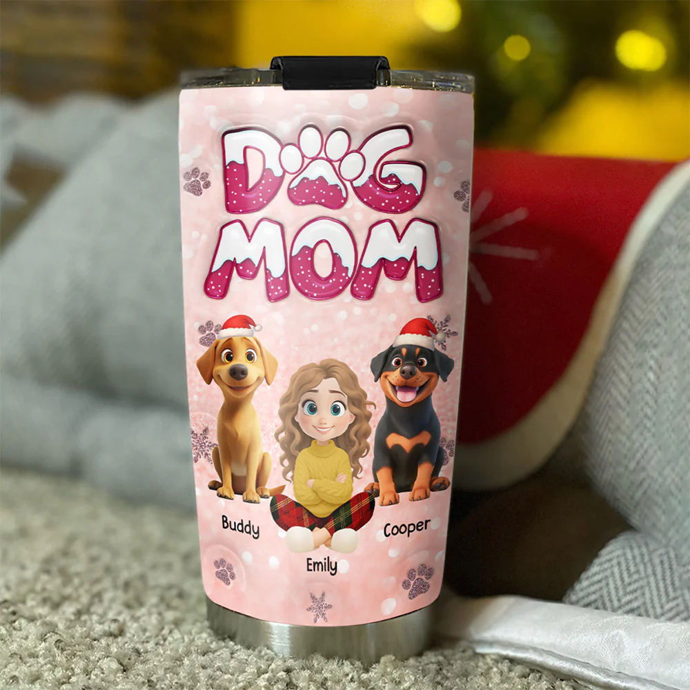 Christmas Is Coming To Paw - Personalized Custom 3D Inflated Effect Tumbler - Image 4