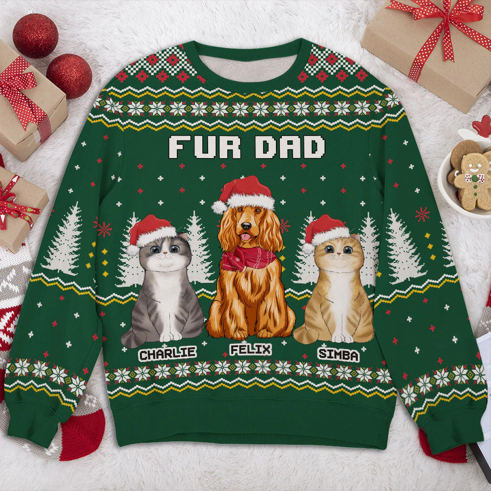 Christmas Pet Pattern - Personalized Custom All-Over-Print Sweatshirt - Image 2
