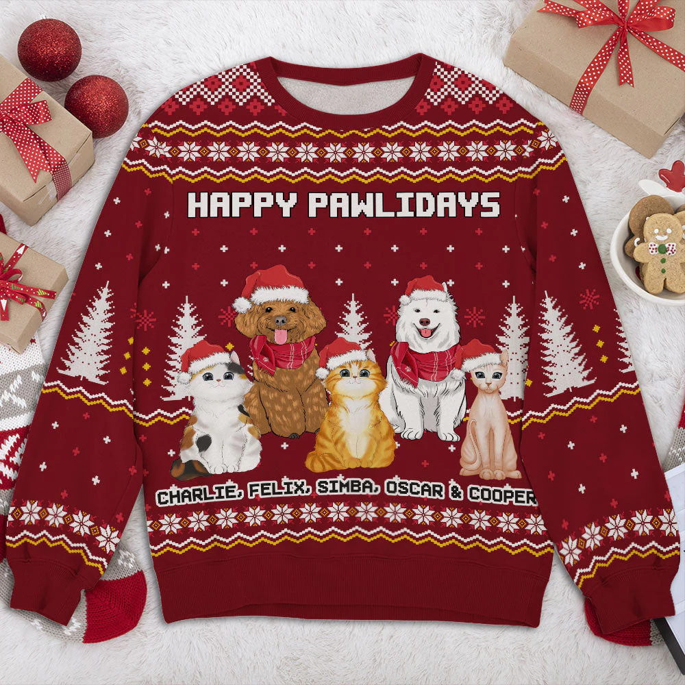 Christmas Pet Pattern - Personalized Custom All-Over-Print Sweatshirt - Image 3