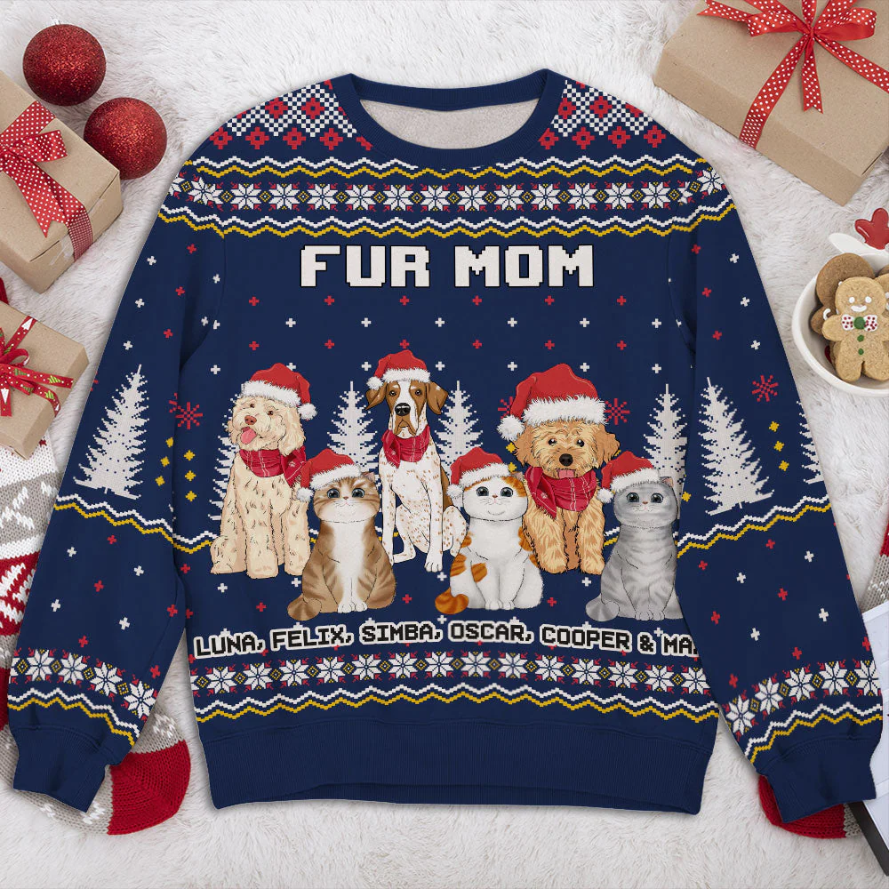 Christmas Pet Pattern - Personalized Custom All-Over-Print Sweatshirt - Image 4