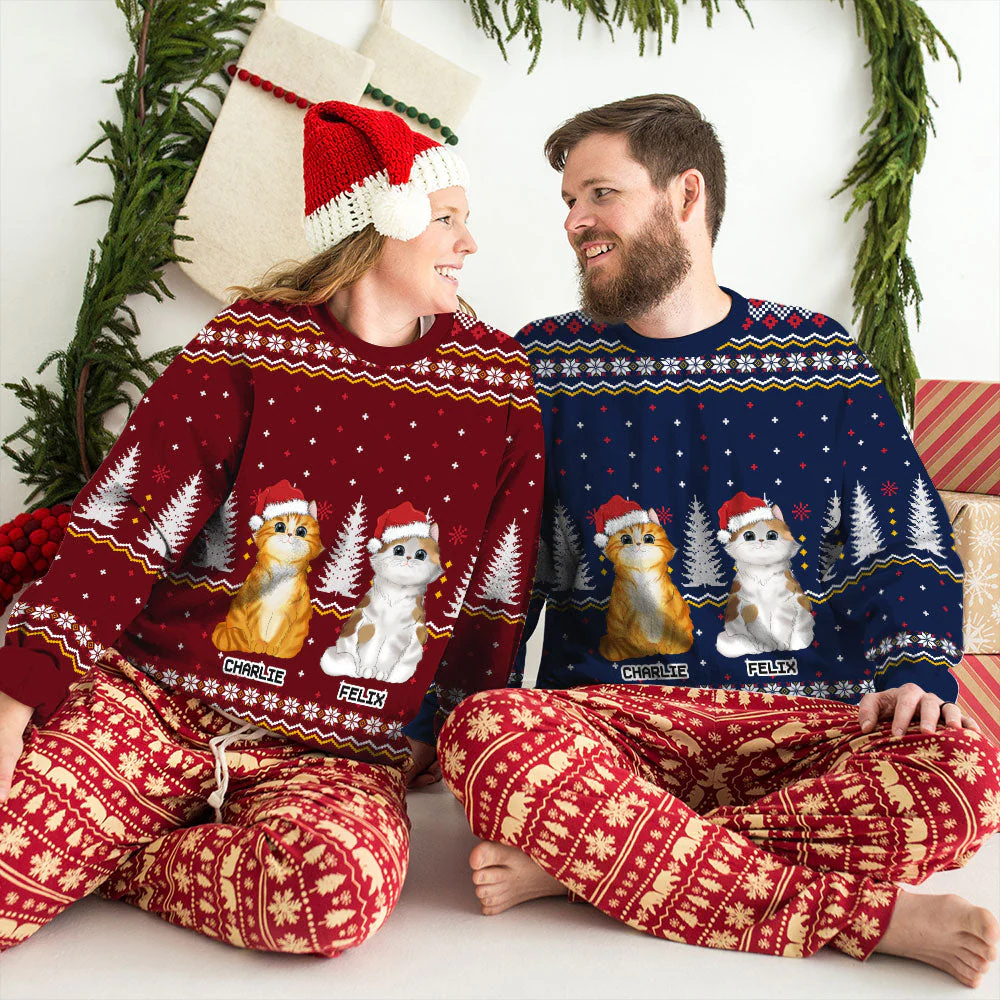 Christmas Pet Pattern - Personalized Custom All-Over-Print Sweatshirt - Image 5