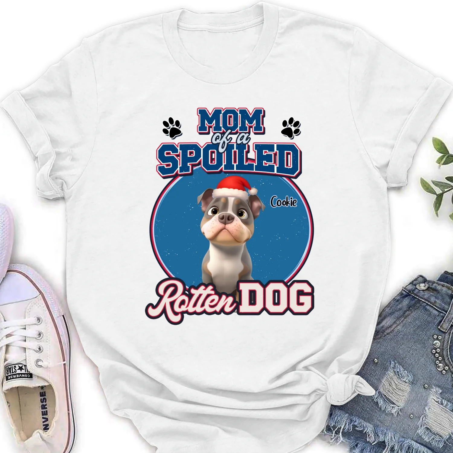 Christmas Spoild Rotten Dogs - Personalized Custom Women's T-Shirt - Image 4